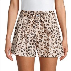 NWT Joie Carden Leopard Print Linen Shorts